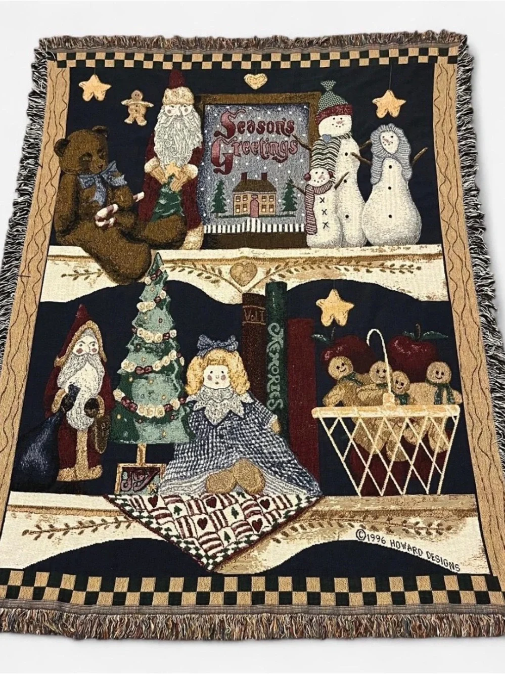 Vintage 1996 Christmas Blanket Size 50x68